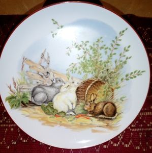 Trio Rabbits w/ basket plate